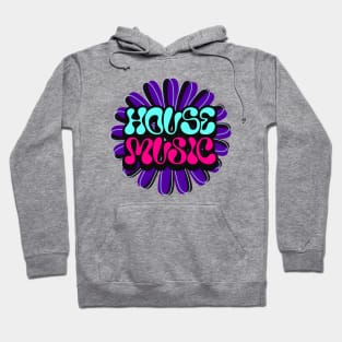 HOUSE MUSIC  - Y2K Flower (dark purple/blue) Hoodie